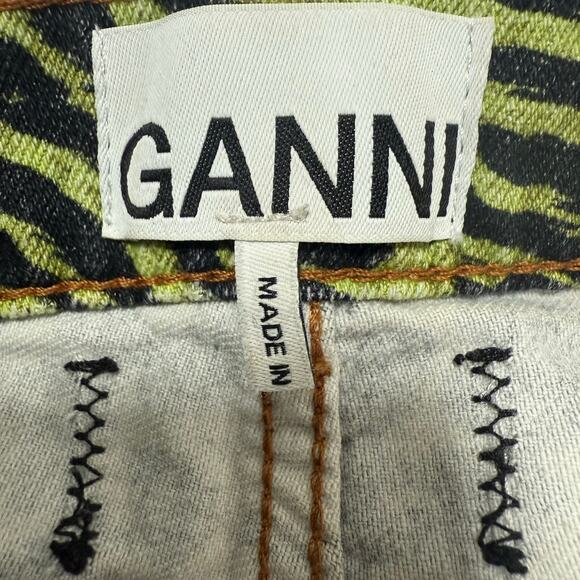 Ganni Animal-Print Wide Leg Jeans Women’s US 27 Baggy 100% Cotton - Picture 8 of 10